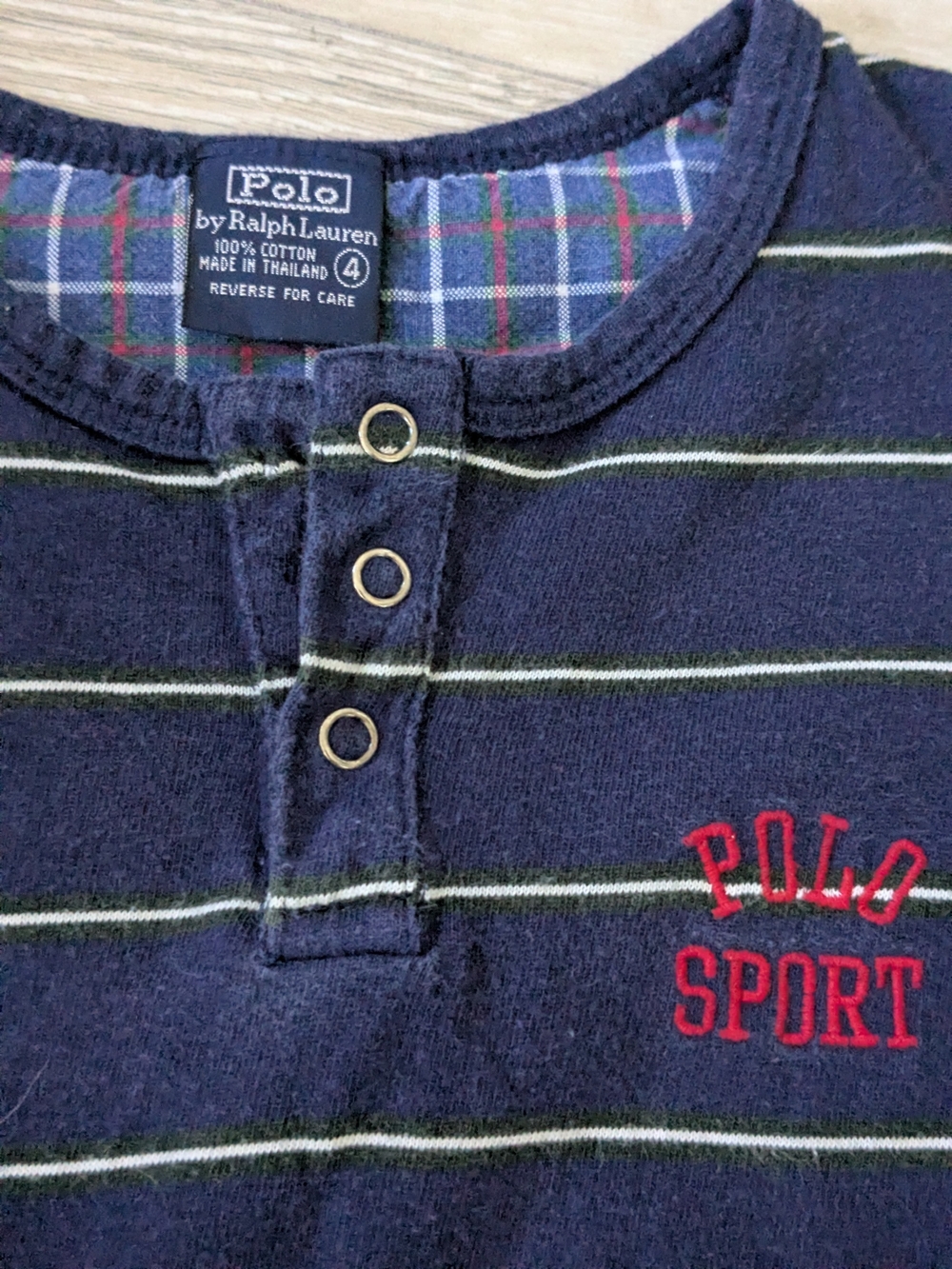 Vintage Polo by Ralph Lauren Navy Striped Kids Henley Shirt 4t